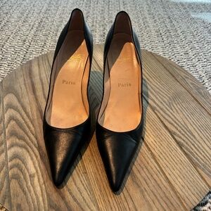 Christian Laboutin black leather pumps, size 39 1/2